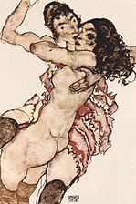 Egon Schiele, Deux Amies (1915), musée des beaux-arts de Budapest.