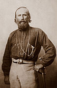 Giuseppe Garibaldi, one of Italy's "fathers of the fatherland", is celebrated as one of the greatest generals of modern times,[1] and as the "Hero of the Two Worlds" because of his military enterprises in South America and Europe[2]