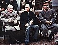 The "Big Three" at the Yalta Conference, Winston Churchill, Franklin D. Roosevelt and Joseph Stalin