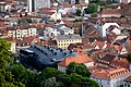 Grazer Kunsthaus, vom Schloßberg aus gesehen