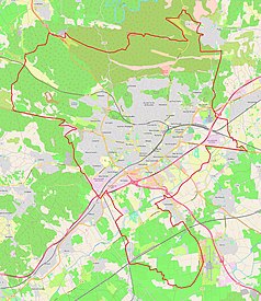 Mapa konturowa Nîmes, w centrum znajduje się punkt z opisem „Amfiteatr w Nîmes”