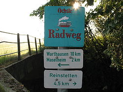 Beschilderung des Öchsle-Radweg