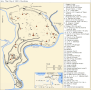 Carte d'Ani. La cathédrale est située en 1.