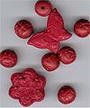 Cinnabar beads