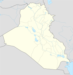 Mapa konturowa Iraku, u góry znajduje się punkt z opisem „Nimrud”