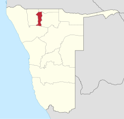 Alueen sijainti Namibiassa