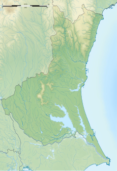 中妻貝塚の位置（茨城県内）