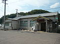 JR東海高山本線、坂祝駅の駅舎。 2008年8月7日撮影。