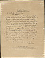 Facsimile del Museo Huber della lettera di Abraham Lincoln alla signora Bixby. Varia leggermente dal testo originale pubblicato sui giornali di Boston nel 1864.