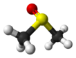 Stereo structural formula of dimethyl sulfoxide with an explicit electron pair and assorted dimensions