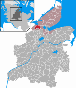 Läget för kommunen Fleckeby i Kreis Rendsburg-Eckernförde