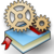 Icon of two cogs over a book