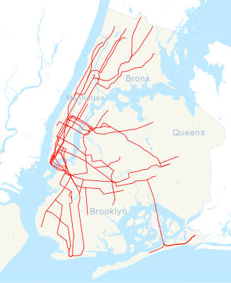 Location map USA New York City Subway