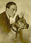 Gösta Ekman med hunden Kay.