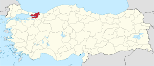 Location of Kocaeli Province in Turkey