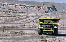 Truck on road of open-pit mine