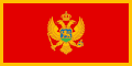 Bandera de Montenegro amb bordura d'or.