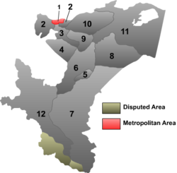 Lokacija (rdeče, označeno '1') v okviru Prefekture Kašgar