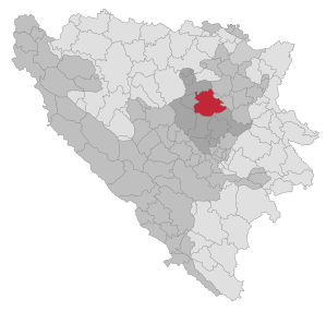 Lage der Gemeinde Zavidovići in Bosnien und Herzegowina (anklickbare Karte)