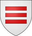 3 hamades—Argent, three hamades gules