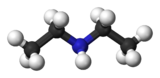 Ball and stick model of diethylamine