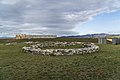 Foundations of Great Moravian rotunda in Kostolec gord in Ducové, Slovakia