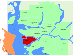 Lage in der Region Metro Vancouver