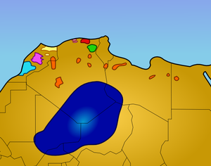 Verspreiding van de Berbers in Noordwest Afrika