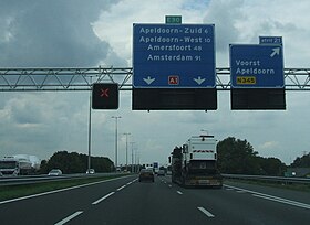 La E30 aux Pays-Bas au niveau d'Apeldoorn