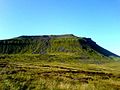 Ingleborough as seen from the peat bog below