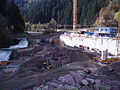 Die Baustelle der neuen Wehranlage vom Kraftwerk Bruckhäusl am Ausgang der Itterer Klamm (Ende Oktober 2010).