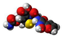 Ball-and-stick model of the cefuroxime molecule