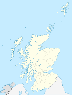 Mapa konturowa Szkocji, blisko centrum po prawej na dole znajduje się punkt z opisem „Dundee”