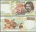 Le 100.000 lire "Caravaggio"