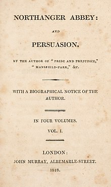 All text title page for Northanger Abbey and Persuasion