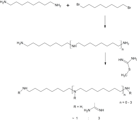 Synthese von Guazatin