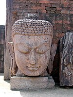 Colossal Buddha head, in Monastery 1