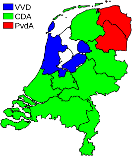 Grootste partij naar provincie