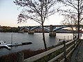 Fortieth Street Bridge, built in 1923, extends from Millvale, PA, to the Lawrenceville neighborhood of Pittsburgh, PA.