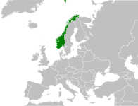 Мапа показује позицију Норвешке