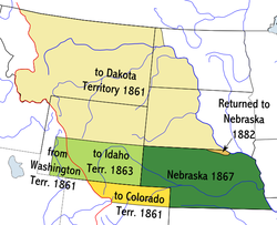 Vị trí của Lãnh thổ Nebraska