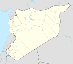 Mapa konturowa Syrii, u góry znajduje się punkt z opisem „Dżubb Hamad asz-Szallal”