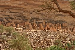 Falaise de Bandiagara au Mali.