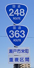 国道248号・363号標識（栄町内）