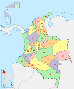 Departamentos de Colombia.