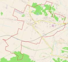 Mapa konturowa Piekoszów, po lewej nieco na dole znajduje się punkt z opisem „Piekoszów Łaziska”