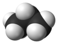 space-filling model of the propane molecule