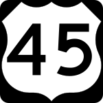 Straßenschild des U.S. Highways 45