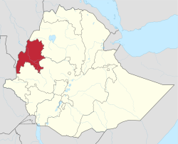 Map of Ethiopia showing Benishangul-Gumuz Region