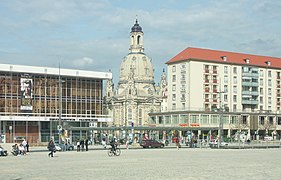 Nahansicht mit Frauenkirche und Zeilenbau an der Wilsdruffer Straße, 2009